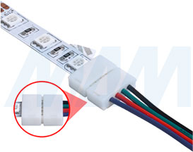 Установка коннектора STANDART для соединения двух отрезков ленты RGB между собой (артикул LSA-10R4-ST-SS-15), фото 4