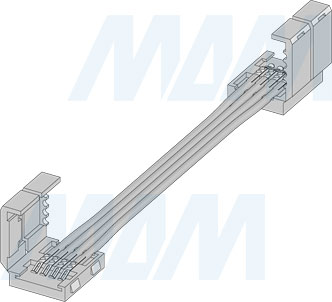 Коннектор STANDART для ленты 10 мм RGB, провод 150 мм (артикул LSA-10R4-ST-SS-15-20)