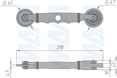 Размеры роликового инструмента для приклеивания светодиодной ленты (артикул LSA-TOOL-5-8-10)