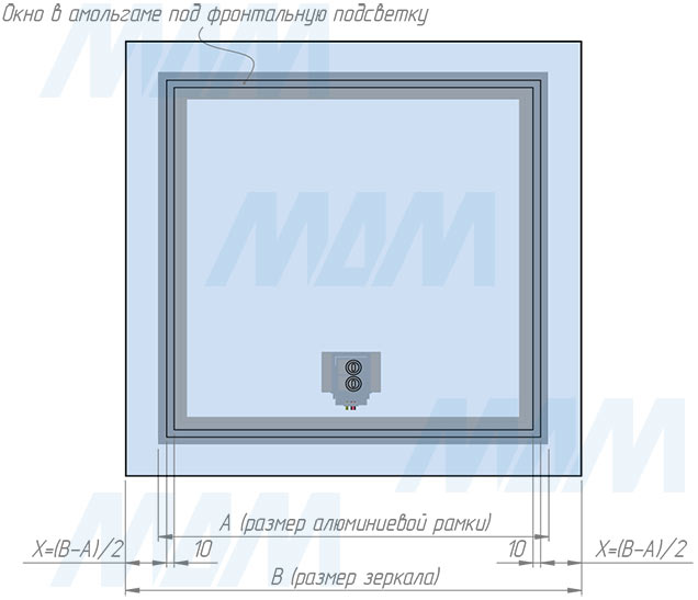 Сборка и монтаж профиля MR1 для зеркала, серебро, для плоского рассеивателя, L-3000 (артикул LSP-MR1-ALU-3-AL), схема 8