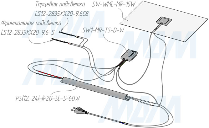 Сборка и монтаж профиля MR1 для зеркала, серебро, для плоского рассеивателя, L-3000 (артикул LSP-MR1-ALU-3-AL), схема 9