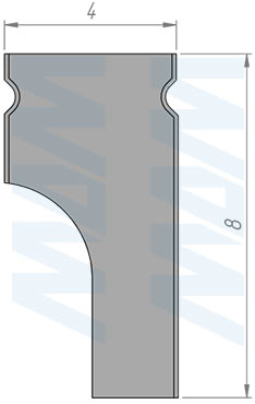 Размеры рассеивателя матового для профиля FM9/CM9 (артикул LSPA-DIF1.4-M-1)