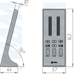 Размеры пульта дистанционного управления контроллером SMART для светодиодных лент RGB/RGBW/RGBCCT (артикул RE-TT-RGBCCT-R-3Z-BL)