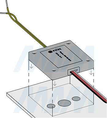 Установка диммируемого выключателя для зеркала на взмах, обогрев, 1 кнопка, 24В (артикул SW1-MR-MS-D-W)