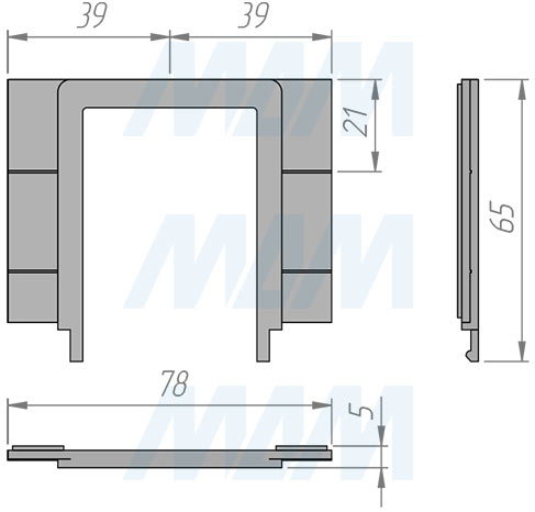 Размеры выключателя для зеркала сенсорного диммируемого с обогревом  для ленты CCT, 2 кнопки, 12/24В (артикул SW1-MR-TS-D-W-CCT)