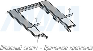 Подготовка к установке монтажной планки сенсорного диммируемого выключателя для зеркала, обогрев, электронные часы, 2 кнопки, 12/24В (артикул SW1-MR-TS-D-W-C)