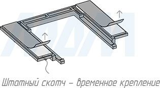 Подготовка к установке монтажной планки сенсорного диммируемого выключателя для зеркала, обогрев, 2 кнопки, 12/24В (артикул SW1-MR-TS-D-W)