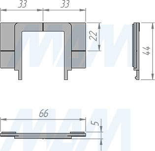 Размеры сенсорного диммируемого выключателя для зеркала, 1 кнопка, 12/24В (артикул SW1-MR-TS-D), чертёж 2