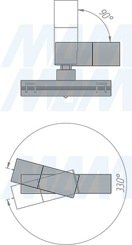 Размеры светодиодного светильника-спота TRACK, D=12 мм, 24 В, 1 Вт (артикул TK24-SP-D12-NW1), чертеж 2