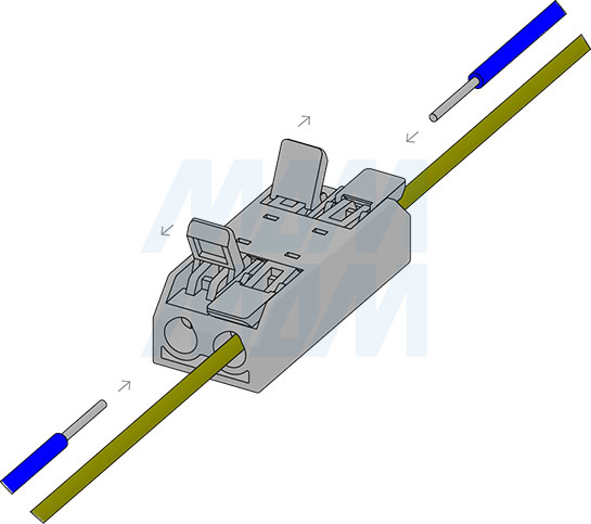 Установка соединительной клеммы, 2 порта, разная полярность (артикул TML-2-2-DP-TR)