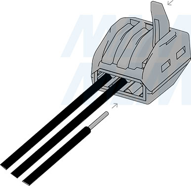 Установка соединительной 3-контактной клеммы (артикул TML-3-OP-GR)