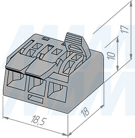 Размеры соединительной 3-контактной клеммы (артикул TML-3-OP-TR)