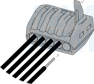 Установка соединительной 5-контактной клеммы (артикул TML-5-OP-GR)