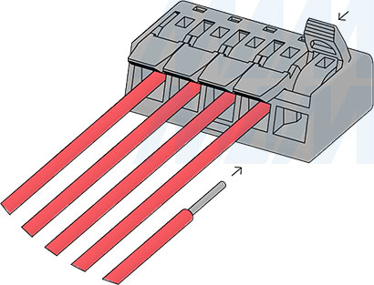 Установка соединительной 5-контактной клеммы (артикул TML-5-OP-TR)