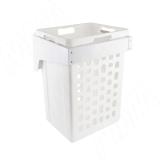HAMPER LF45 Корзина для белья откидная, 1 емкость (48л), цвет белый LHF451-48WT