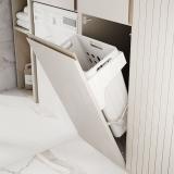 HAMPER LF45 Корзина для белья откидная, 1 емкость (35л), цвет белый LHF451-35WT, фото 2