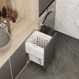 HAMPER LM45 Корзина для белья выдвижная, 1 емкость (48л), напр.полн.выдв., плавн.закр., креп.фасада, цвет белый LHM451-48WT, фото 5