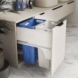 HAMPER LM45 Корзина для белья выдвижная, 2 емкости (35л+35л), напр.полн.выдв., плавн.закр., цвет белый LHM452-70WT, фото 6