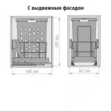 HAMPER LW40 Корзина для белья выдвижная, 1 емкость (48л), напр.полн.выдв., плавн.закр., цвет белый LHW401-48WT, фото 4
