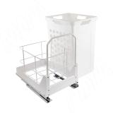 HAMPER LW40 Корзина для белья выдвижная, 1 емкость (48л), напр.полн.выдв., плавн.закр., цвет белый LHW401-48WT, фото 1