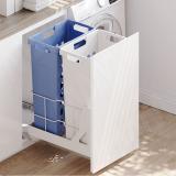 HAMPER LW45 Корзина для белья выдвижная, 2 емкости (35л+35л), напр.полн.выдв., плавн.закр., цвет белый LHW452-70WT, фото 3