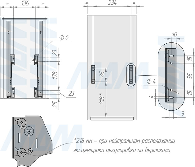 Установка выдвижной корзины HAMPER LW30 для белья, 35 л с выдвижным фасадом (артикул LHW301-35), схема 1