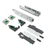 DYNAPRO TIPMATIC SOFT-CLOSE Комплект направляющих, 400 мм, полн. выдвижения, 3D крепления, открывание от нажатия/плавное закрывание