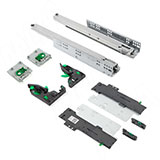 DYNAPRO TIPMATIC SOFT-CLOSE Комплект направляющих, 500 мм, полн. выдвижения, 3D крепления, открывание от нажатия/плавное закрывание