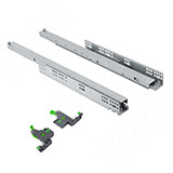 Quantum QS Направляющие нижнего крепления полного выдвижения (левая, правая) с 3D креплениями, L=600 мм, оцинкованные