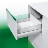 NOVA PRO DELUXE CRYSTAL [HSC] Стандартный ящик с наращиванием стеклом, плавное закрывание, 450 мм (без вставок) NPS.HSC.040.450(сер.мет)