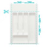 Лоток кухонный универсальный, для ящика с фасадом 400 мм, белый 72.40.BI, фото 1