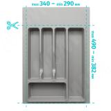 Лоток кухонный универсальный, для ящика с фасадом 400 мм, серый 73.40.GR, фото 1