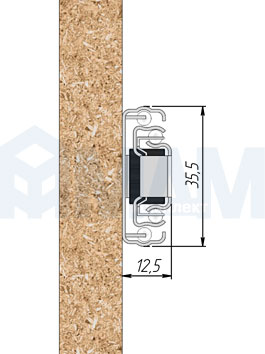 Установка шариковых направляющих VEKTOR BS35 полного выдвижения, высота 35 мм (артикул 1035 Z), схема 1