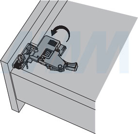 Регулировка по глубине направляющих нижнего крепления полного выдвижения QUANTUM QS с 3D-креплениями (артикул QS)