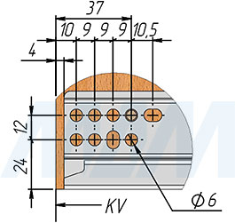 Установка направляющих VEKTOR.PRO LS с нижним креплением, полного выдвижения, с плавным закрыванием и 3D-фиксаторами для корпуса с боковинами толщиной 18 мм (артикул V.PRO.LS 18), схема 2