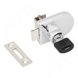 Замок-ручка для 1-ой двери, без сверления, выдвижной + отв. планка, хром 408/5 CR