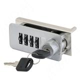 Замок с кодом для 3-х и более ящиков, поворотный, хром матовый DL-666 R MCR