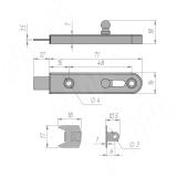 Мебельный шпингалет, 16х71 1901-71, фото 1