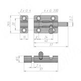 Мебельный шпингалет, 30х40 1901M40, фото 1
