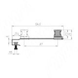 Замок для 2-х дверей, без сверления, реечный, хром 470 CR, фото 1