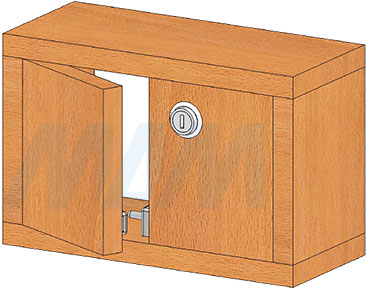 Установка фиксатора для 2-х распашных дверей (артикул 1483.610), схема 4