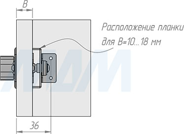 Установка поворотного замка с кодом для 1 двери, короткий шток (артикул DL-002-18 L), схема 2