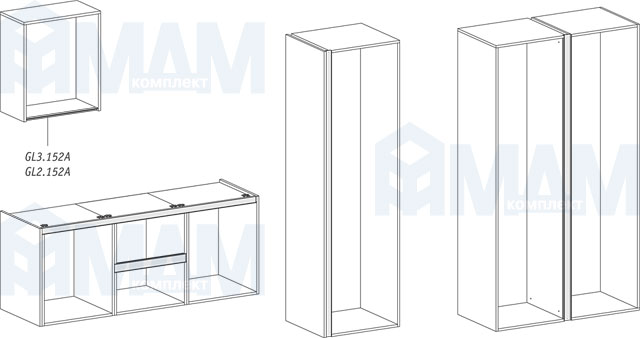 Схема размещения профилей GOLIGHT для верхнего яруса