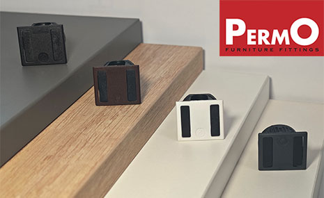 Эксцентриковые стяжки и заглушки серии СТАЙЛ от Permo (Италия) в квадратном пластиковом корпусе для плит толщиной 16 мм