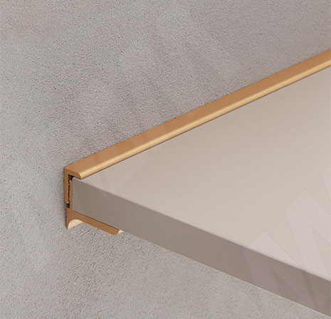 Менсолодержатель EUS от PULSE (Россия) в цвете матовое золото для открытых деревянных полок