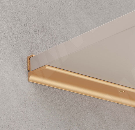 Менсолодержатель EUS от PULSE (Россия) в цвете матовое золото для открытых деревянных полок