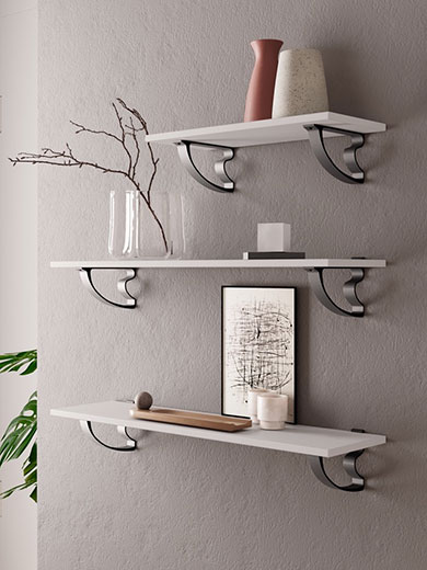 Алюминиевый декоративный менсолодержатель IBIS от Eureka (Италия) в черном матовом цвете