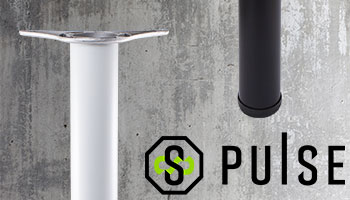 Круглые опоры для столов от PULSE в белом и черном цвете