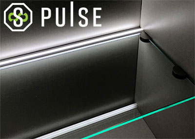Профиль GL1 от PULSE для торцевой декоративной подсветки стеклянных полок