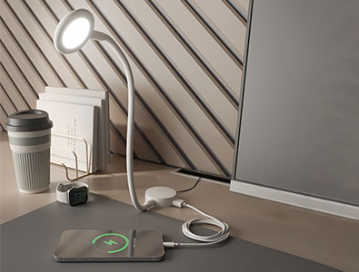 Светодиодный светильник FLEX от PULSE на гибкой ножке с сенсорным выключателем и USB Type-A / USB Type-C
